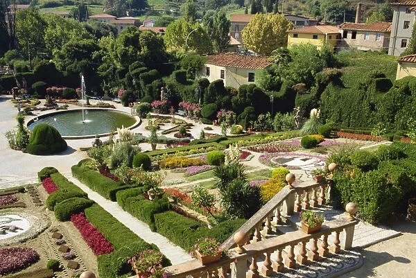 The formal terraced gardens of the 18th century Villa