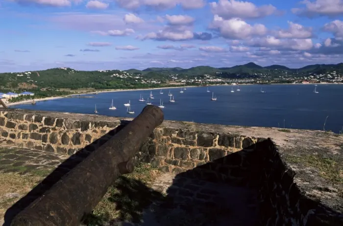 Framed Print : Fort Rodney, Pigeon Point, Rodney Bay, St Framed Print : Fort Rodney, Pigeon Point, Rodney Bay, St