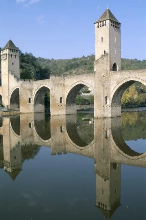 Framed Print : The fortified Valentre bridge dating from 14th century, town of Cahors Framed Print : The fortified Valentre bridge dating from 14th century, town of Cahors