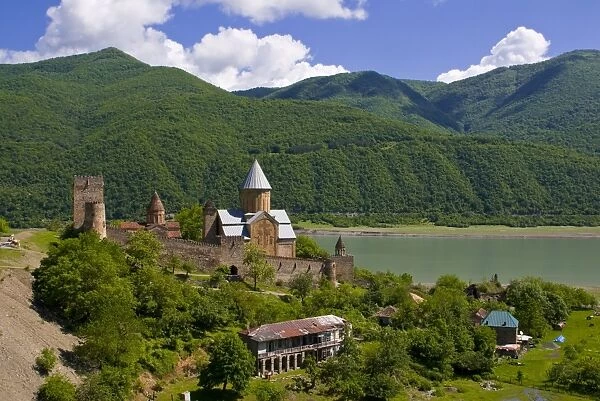 Fortress and church of Ananuri along the Zinvali Reservoir, Georgia, Caucasus