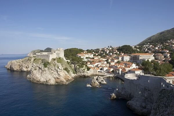 Fortress Lovrijenac, view from the city wall, Dubrovnik, Dalmatia, Croatia, Europe