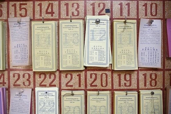 Fortune telling sheets, Pak Chonk, Thailand, Southeast Asia, Asia