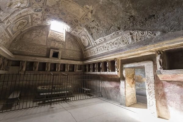Forum Baths detail, Roman ruins of Pompeii, UNESCO World Heritage Site, Campania