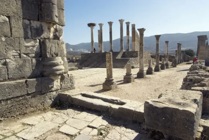 Framed Print : Forum, Roman site of Volubilis, UNESCO World Heritage Site, Morocco, North Africa, Africa