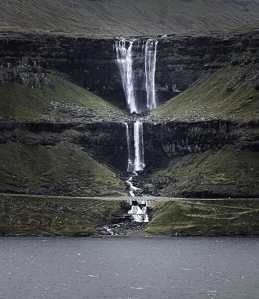 Fossa, the tallest waterfalls of the Faroe Islands, Denmark, Europe