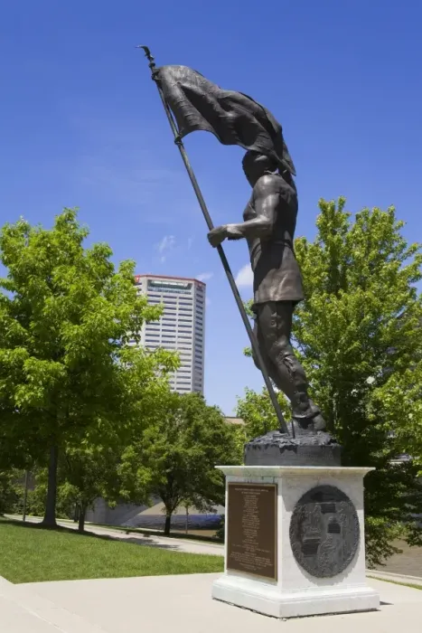 Framed Print : Founder of Franklinton statue in Genoa Park, Columbus, Ohio, United States of America Framed Print : Founder of Franklinton statue in Genoa Park, Columbus, Ohio, United States of America