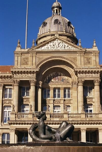 Fountain and Council House, city centre, Birmingham, England, United Kingdom, Europe