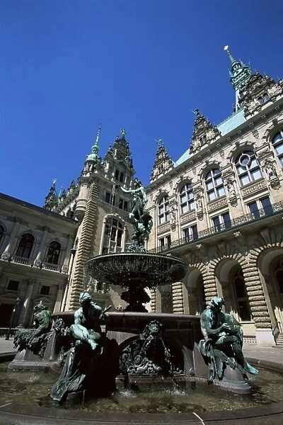 Fountain in the courtyard of Hamburg City Hall
