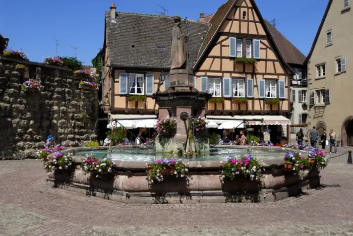 Framed Print : Fountain, Eguisheim