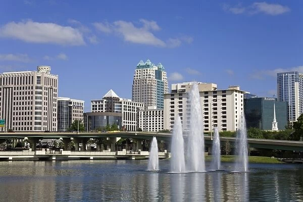 Fountain, Lake Lucerne, Orlando, Florida, United States of America, North America