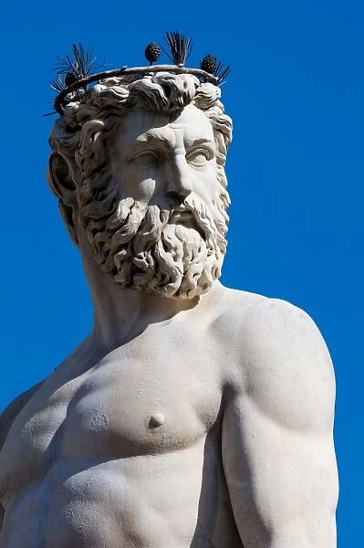 Fountain of Neptune (Biancone), Piazza Signoria, Florence (Firenze), UNESCO World Heritage Site, Tuscany, Italy, Europe
