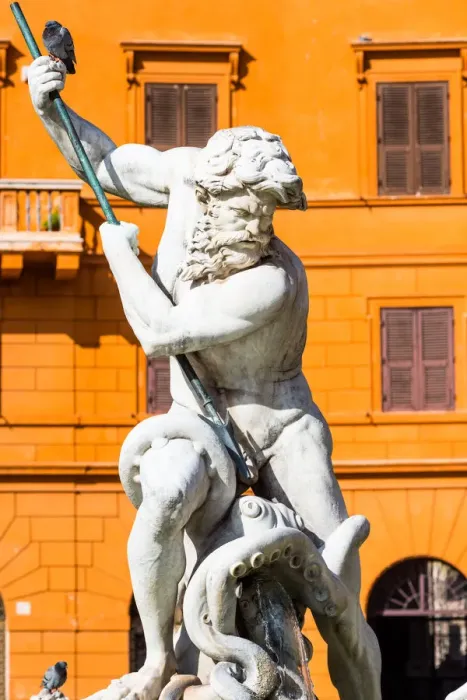 Framed Print : The Fountain of Neptune (Fontana del Nettuno), a fountain located at the north end Framed Print : The Fountain of Neptune (Fontana del Nettuno), a fountain located at the north end