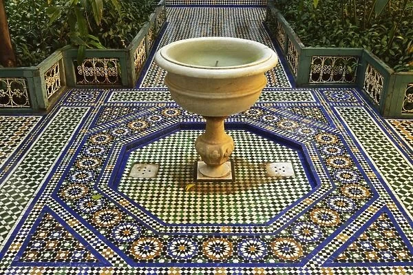 Fountain, Palais de la Bahia, Medina, Marrakesh, Morocco, North Africa, Africa