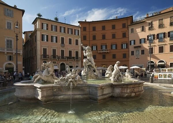 Fountain in Piazza Navona, Rome, Lazio, Italy, Europe