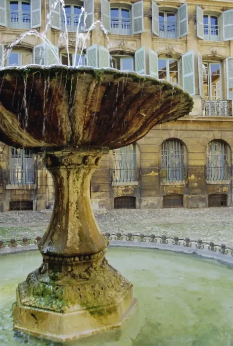 Framed Print : Fountain, Place d Albertas, Aix en Provence, Provence, France, Europe Framed Print : Fountain, Place d Albertas, Aix en Provence, Provence, France, Europe