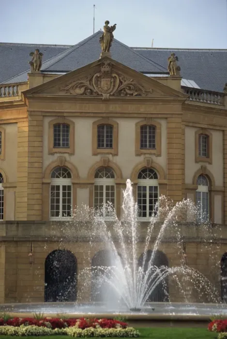 Framed Print : Fountain in the Place de la Comedie which houses oldest theatre in France Framed Print : Fountain in the Place de la Comedie which houses oldest theatre in France