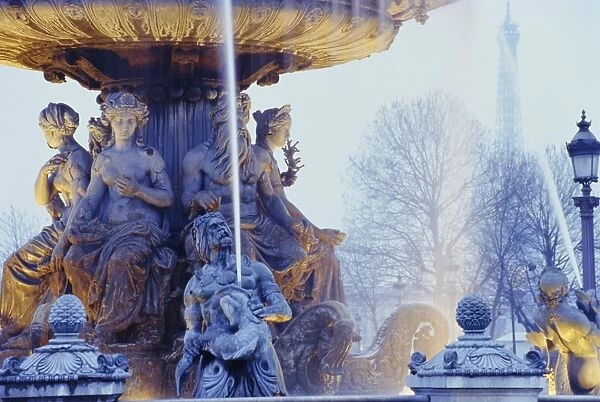 Fountain, Place de la Concorde, Paris, France, Europe