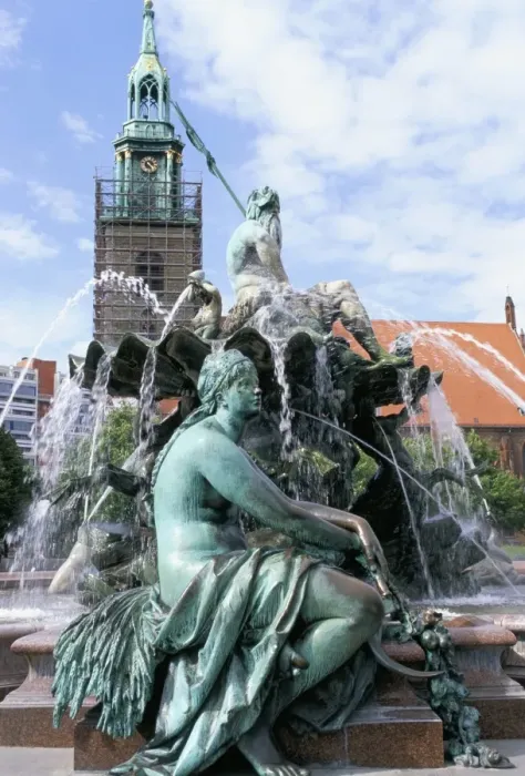 Framed Print : Fountain, Red Town Hall Square Framed Print : Fountain, Red Town Hall Square