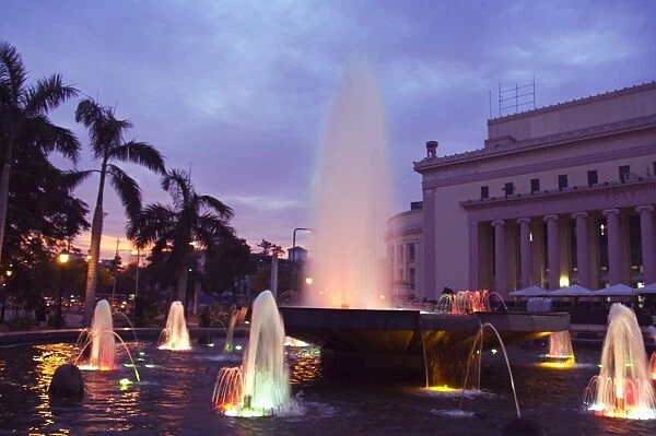 Fountain at sunset
