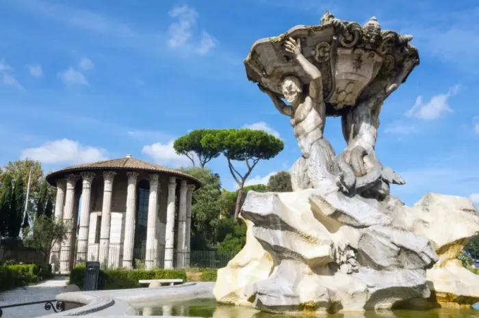 Framed Print : Fountain of the Tritons, Temple of Hercules Victor, Piazza St. Maria in Cosmedin Framed Print : Fountain of the Tritons, Temple of Hercules Victor, Piazza St. Maria in Cosmedin