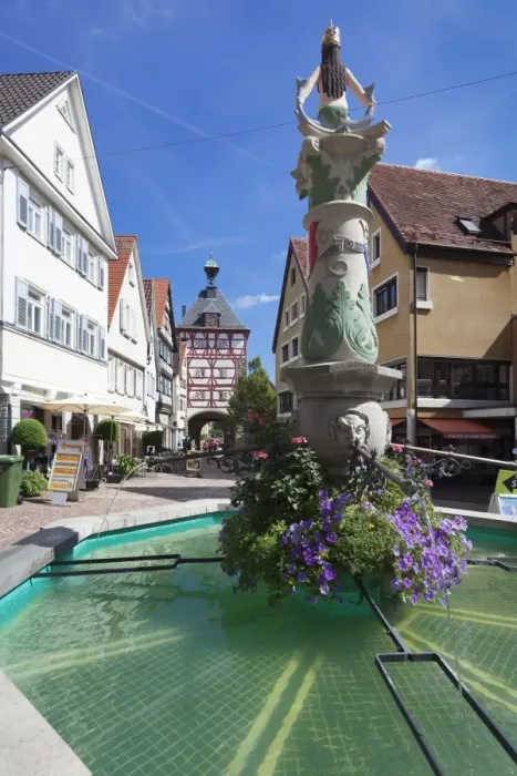 Framed Print : Fountain at Unteres Tor Tower, Old Town, Bietigheim-Bissingen, Ludwigsburg District, Baden Wurttemberg, Germany, Europe Framed Print : Fountain at Unteres Tor Tower, Old Town, Bietigheim-Bissingen, Ludwigsburg District, Baden Wurttemberg, Germany, Europe
