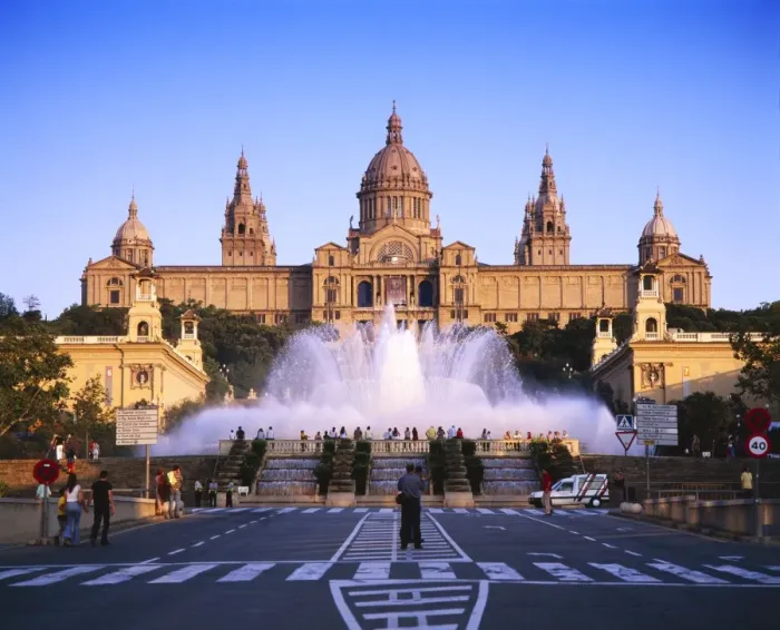Framed Print : Fountains in front of the National Museum of Art Framed Print : Fountains in front of the National Museum of Art