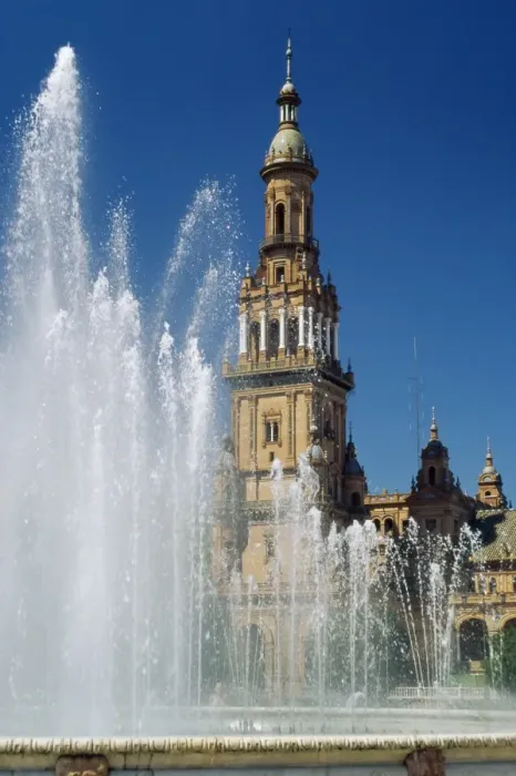 Framed Print : Fountains in the Plaza de Espana Framed Print : Fountains in the Plaza de Espana