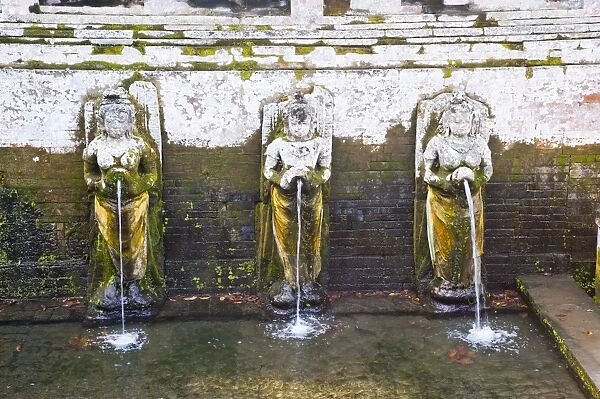 Fountains at Pura Goa Gaja, Elephant Cave Temple, Bali, Indonesia, Southeast Asia, Asia