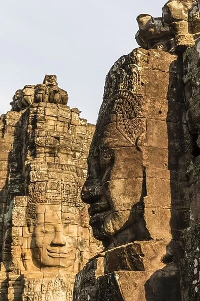 Four-faced towers in Prasat Bayon, Angkor Thom, Angkor, UNESCO World Heritage Site, Siem Reap, Cambodia, Indochina, Southeast Asia, Asia