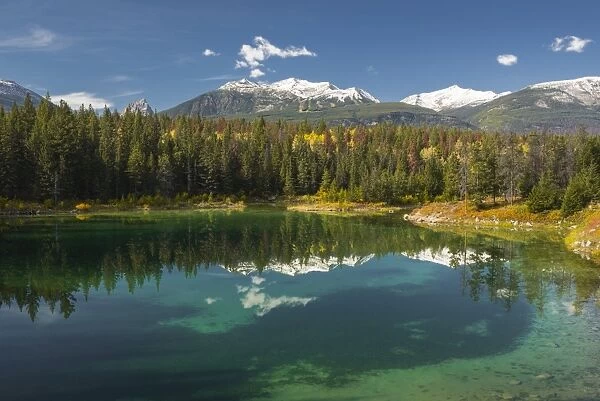 Fourth lake of valley of Five Lakes trail, Jasper National Park, UNESCO World Heritage Site