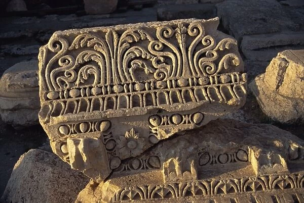 Fragment of well preserved carving, Baalbek, UNESCO World Heritage Site
