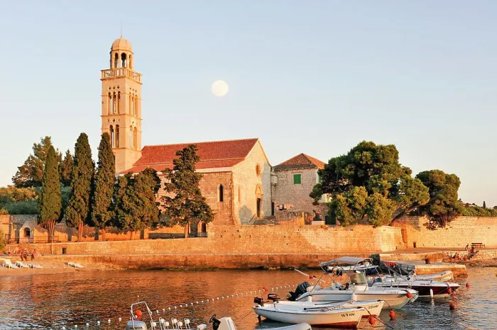 Framed Print : Franciscan Monastery and Church of Our Lady of Grace, Hvar city, Hvar island, Croatia, Southeast Europe Framed Print : Franciscan Monastery and Church of Our Lady of Grace, Hvar city, Hvar island, Croatia, Southeast Europe