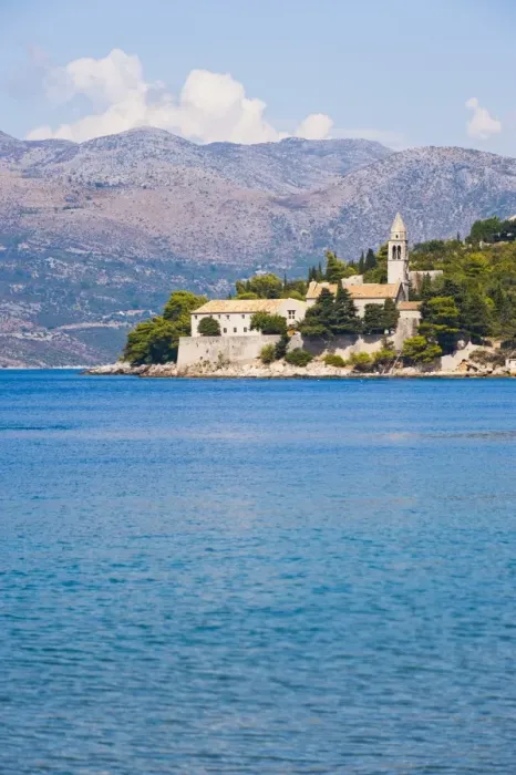 Framed Print : Franciscan Monastery, Lopud Island, Elaphiti Islands (Elaphites), Dalmatian Coast, Adriatic Sea, Croatia, Europe Framed Print : Franciscan Monastery, Lopud Island, Elaphiti Islands (Elaphites), Dalmatian Coast, Adriatic Sea, Croatia, Europe