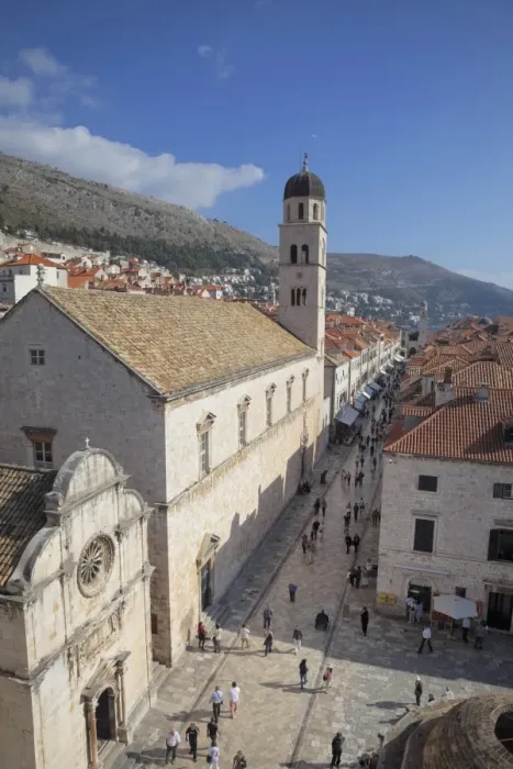 Framed Print : Franciscan Monastery, Stradun and rooftops from Dubrovnik Old Town walls, UNESCO World Heritage Site, Dubrovnik, Croatia, Europe Framed Print : Franciscan Monastery, Stradun and rooftops from Dubrovnik Old Town walls, UNESCO World Heritage Site, Dubrovnik, Croatia, Europe