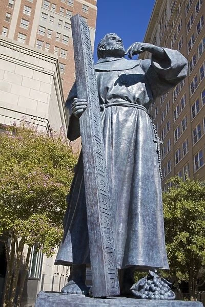 Fray Garcia Monument in Pioneer Plaza, El Paso, Texas, United States of America
