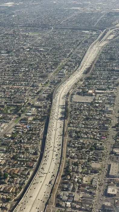 Framed Print : Freeway aerial view, United States of America Framed Print : Freeway aerial view, United States of America