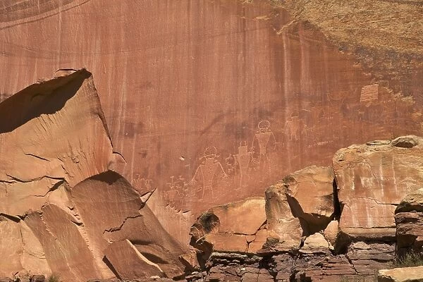 Fremont Indian petroglyphs in Capitol Reef National Park, Utah, United States of America, North America