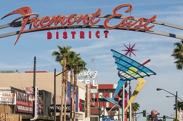 Fremont Street and neon sign, Las Vegas, Nevada, United States of America, North America
