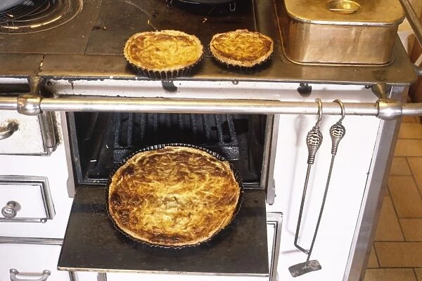 French onion tarts and oven, France, Europe