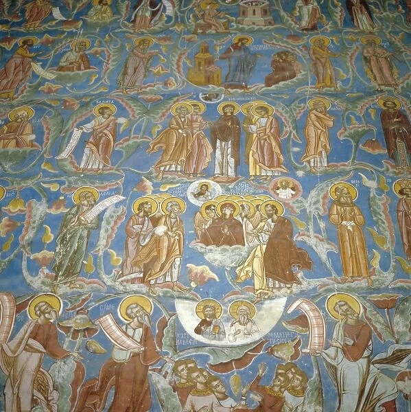 Fresco of Jesses Tree, Old and New Testament figures, Moldovita Monastery Church