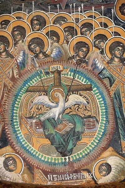 Fresco of the Lamb of the Apocalypse in Koutloumoussiou Monastery on Mount Athos