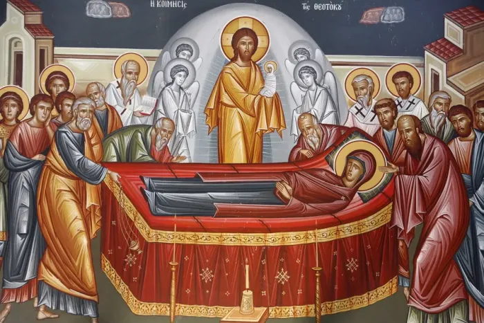 Framed Print : Detail of fresco of Marys Dormition in Capharnaum (Capernaum) Greek Orthodox church Framed Print : Detail of fresco of Marys Dormition in Capharnaum (Capernaum) Greek Orthodox church
