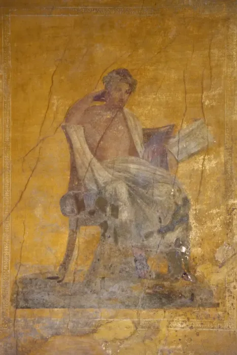 Framed Print : Fresco of the poet Menander, House of the Menander, Pompeii, UNESCO World Heritage Site Framed Print : Fresco of the poet Menander, House of the Menander, Pompeii, UNESCO World Heritage Site