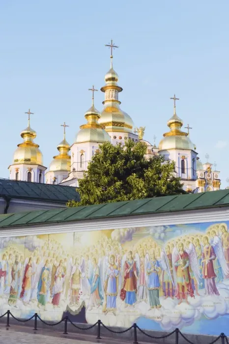 Framed Print : Fresco on wall of St. Michaels Gold Domed Monastery, 2001 copy of 1108 original Framed Print : Fresco on wall of St. Michaels Gold Domed Monastery, 2001 copy of 1108 original