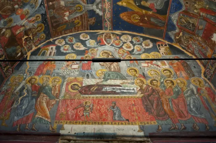 Framed Print : Frescoes, Antique Orthodox churches of Voskopoja, Albania, Europe Framed Print : Frescoes, Antique Orthodox churches of Voskopoja, Albania, Europe