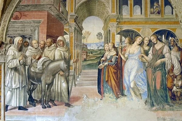 Frescoes in cloister by High Renaissance painter Il Sodoma