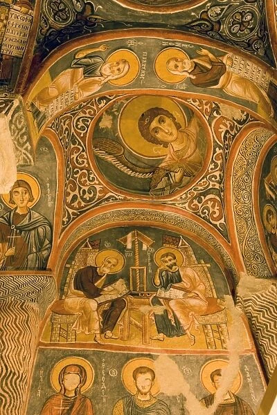Frescoes in Goreme Open Air Museums rock-cut Byzantine Karanlik Kilise (Dark Church)