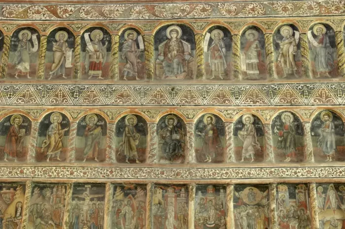 Framed Print : Frescoes inside the Princely Church, Court of Arges, Curtea de Arges, Wallachia Framed Print : Frescoes inside the Princely Church, Court of Arges, Curtea de Arges, Wallachia