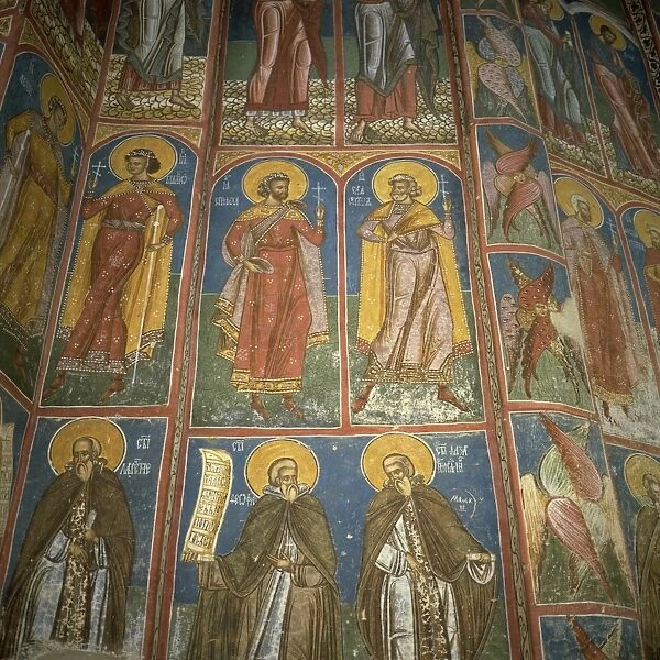 Frescoes painted on outside to inspire peasants, Moldovita Monastery, Moldavia
