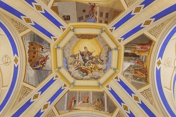 Frescoes in Saint-Nicolas de Veroce church, Haute Savoie, France, Europe